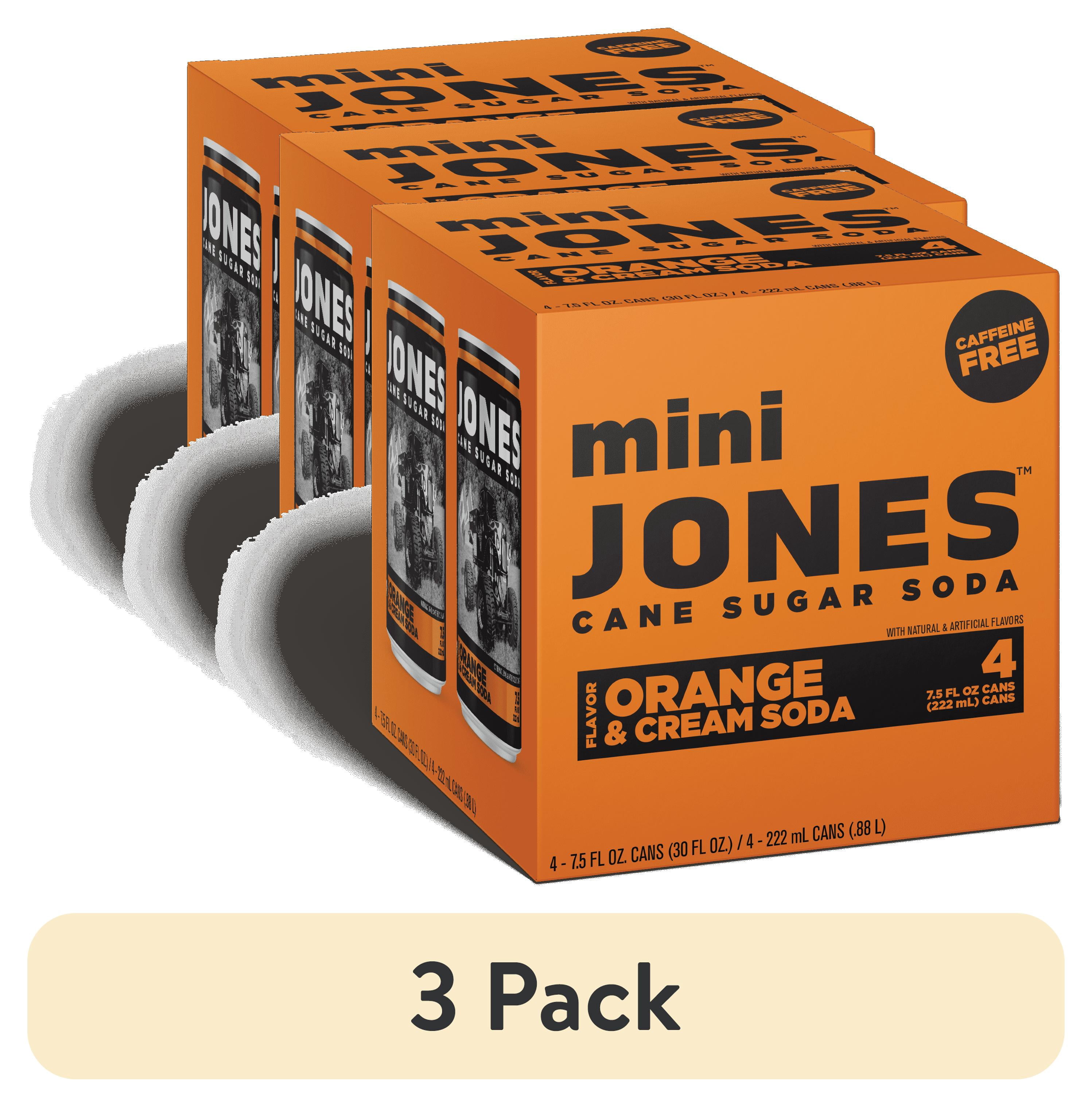 (3 pack) Jones Soda Orange & Cream Mini Cans, 7.5 Ounces, 4 Pack