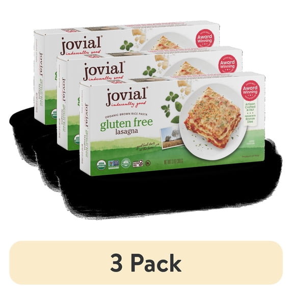(3 pack) Jovial 100% Organic Gluten Free Brown Rice Lasagna Pasta, 9 oz
