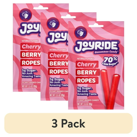 (3 pack) Joyride Cherry Berry Ropes 3.5 oz