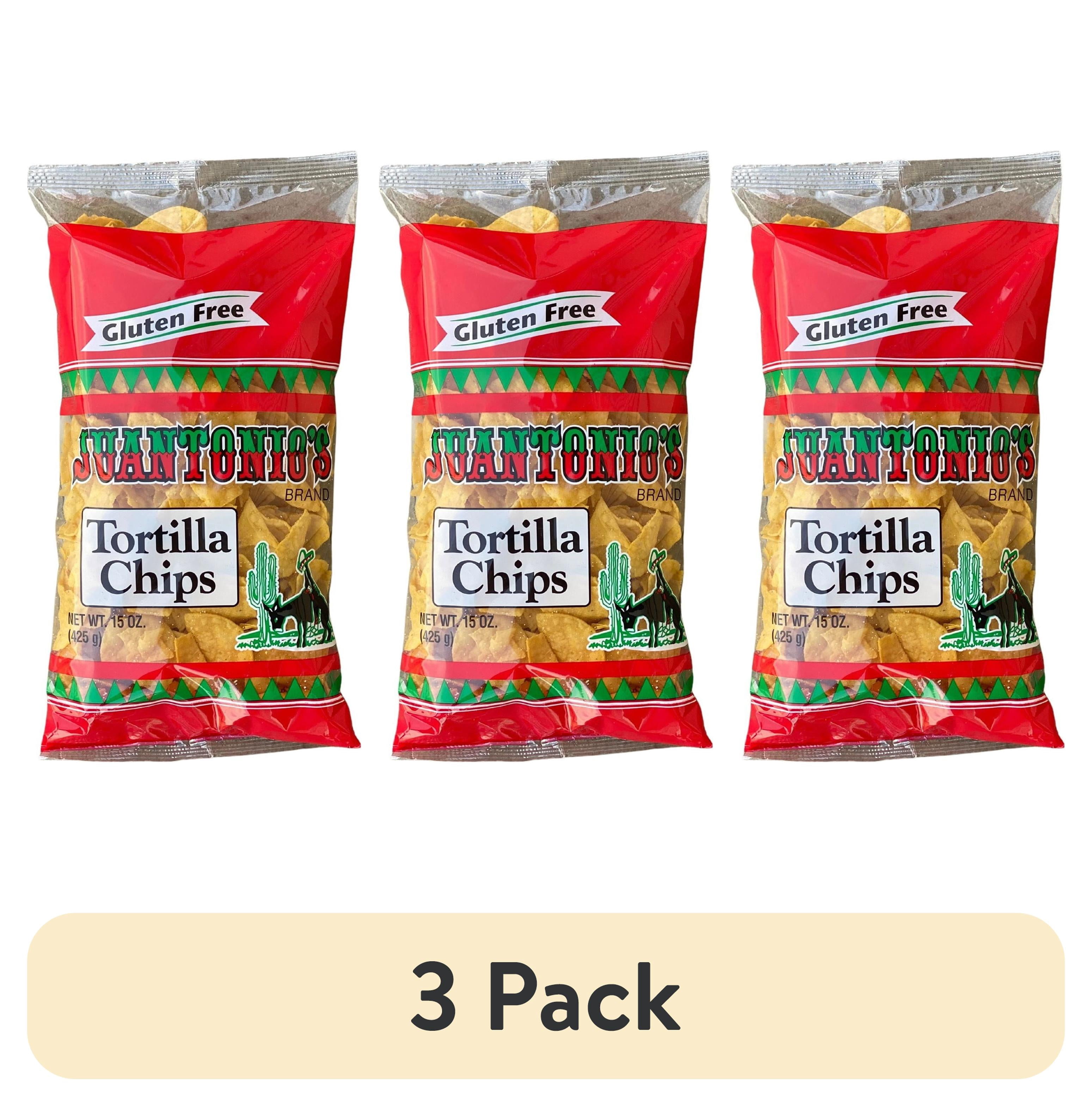 (3 pack) Juantonio's Tortilla Chips, Gluten-Free, 15 oz Bag