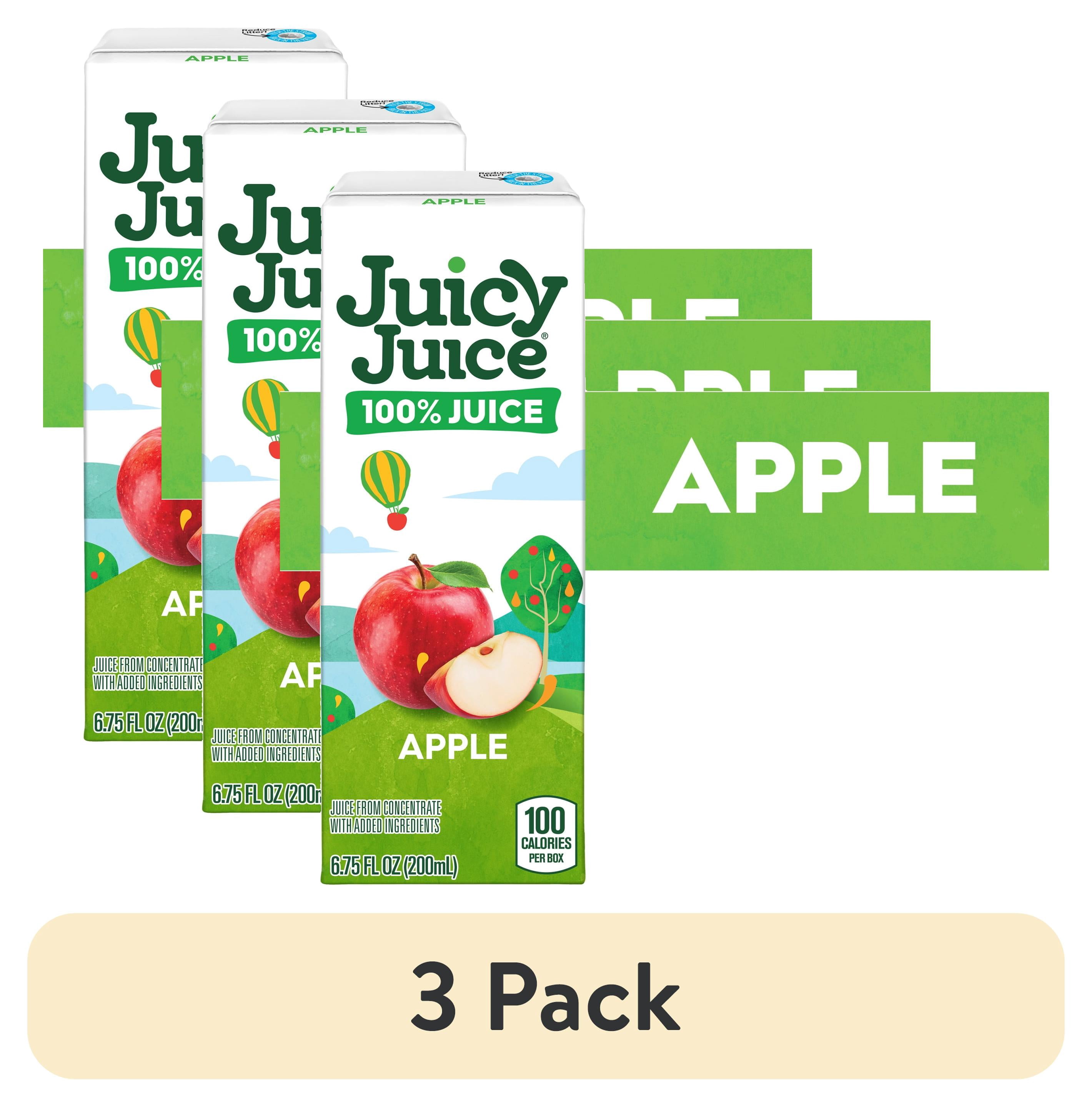 (3 pack) Juicy Juice 100% Juice, Apple Juice, 8 Count, 6.75 fl oz Juice Boxes