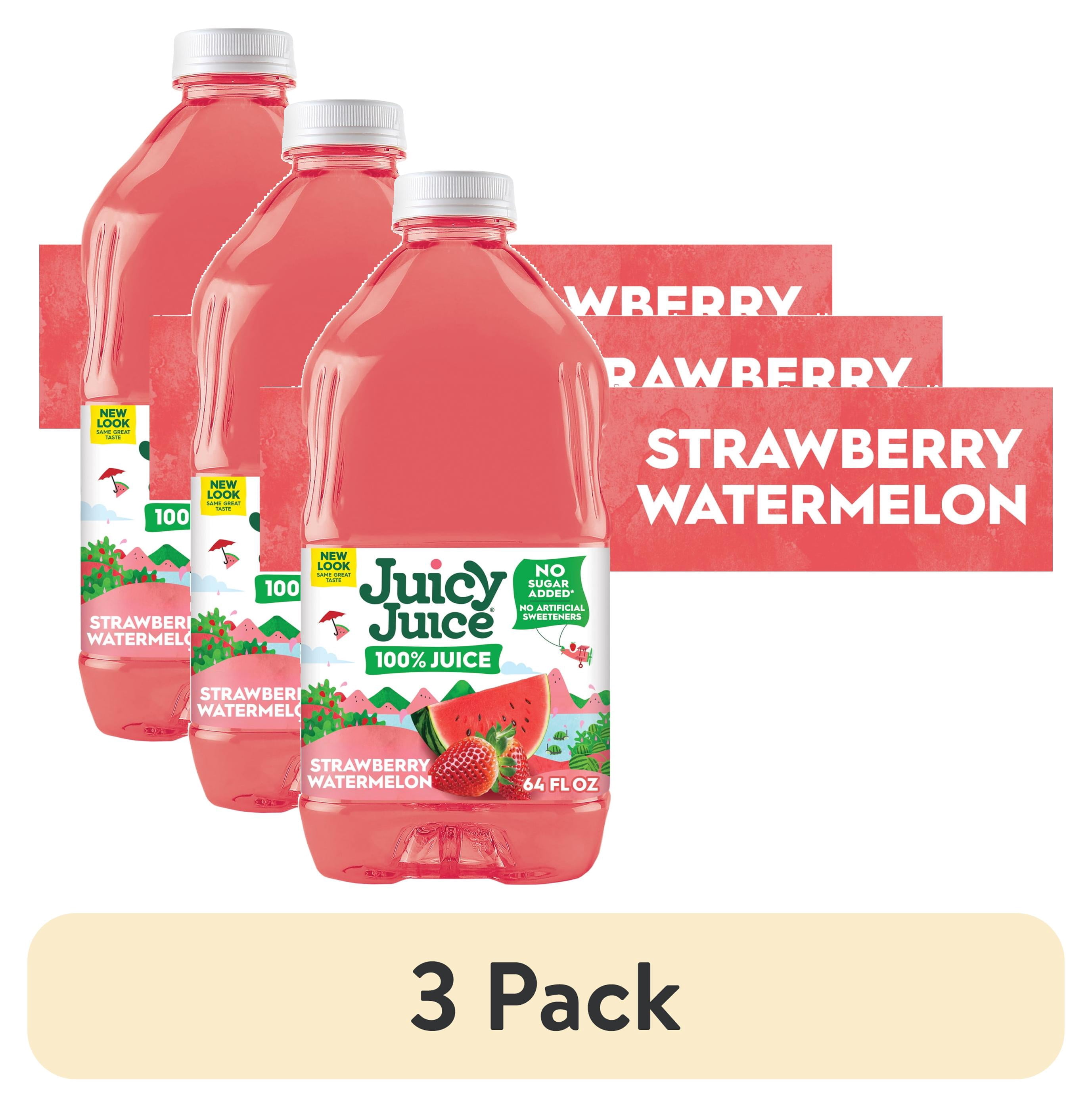 (3 pack) Juicy Juice 100% Juice, Strawberry Watermelon, 64 fl oz Bottle