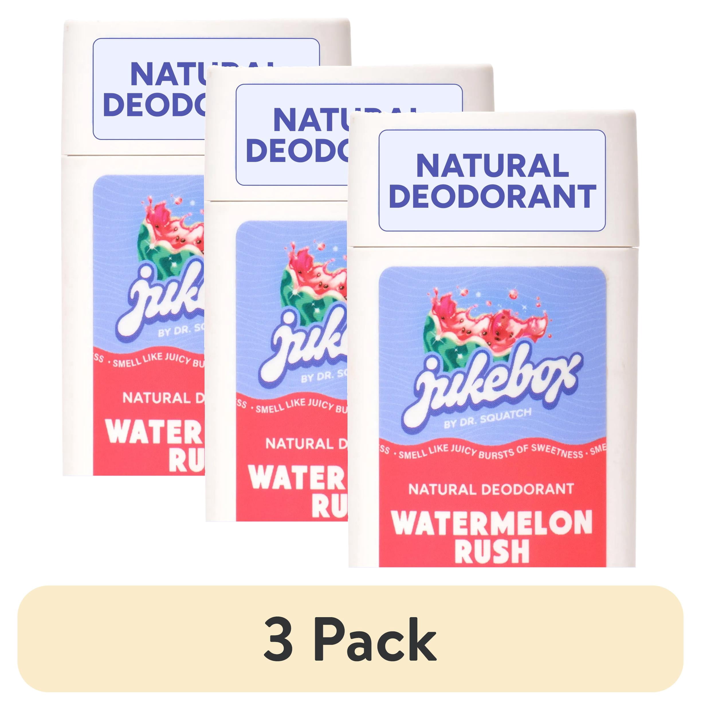 (3 pack) Jukebox Womens Aluminum Free Deodorant Stick, Natural Deodorant for Women, Watermelon Rush, 2.65 Oz