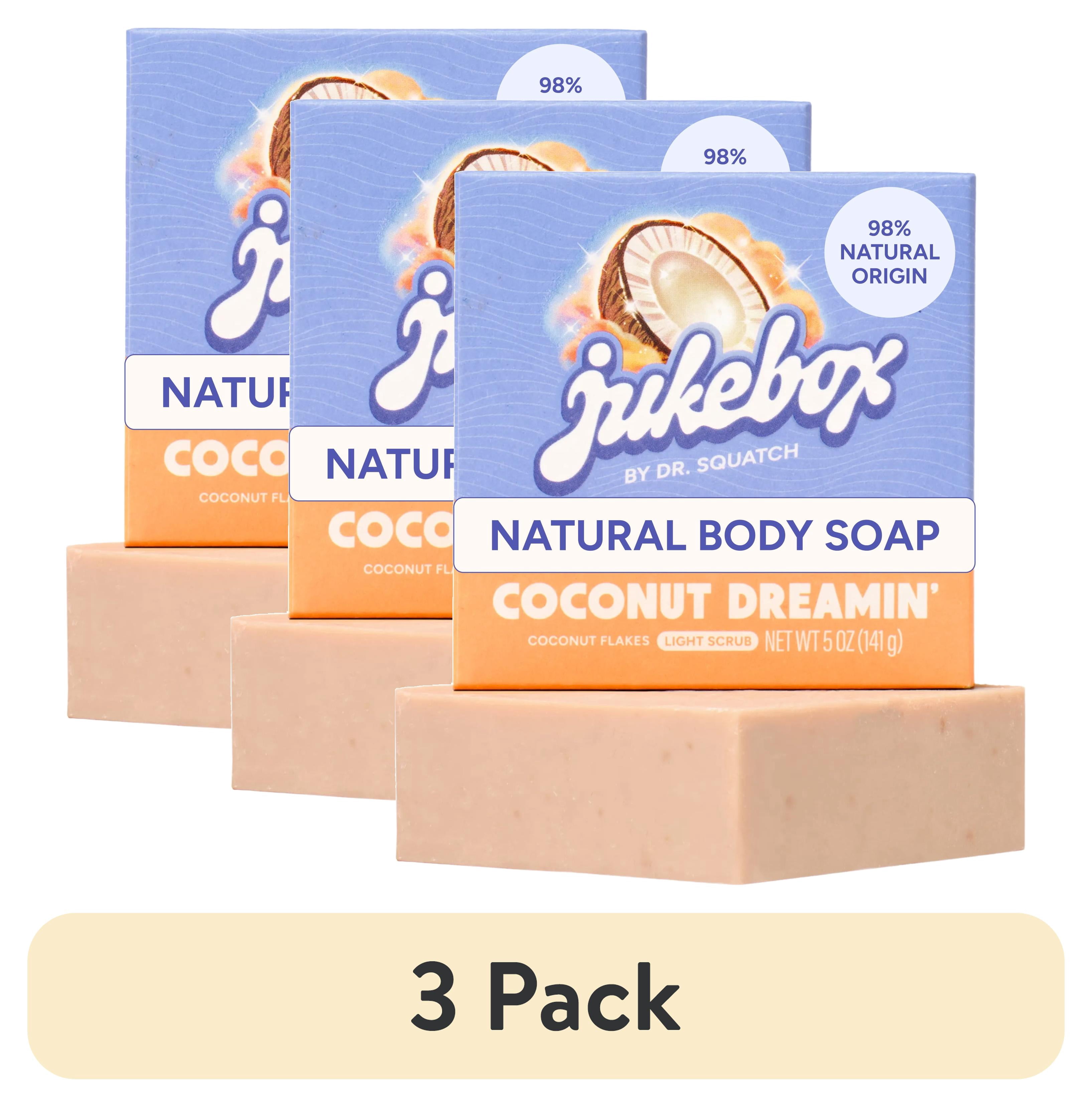 (3 pack) Jukebox Womens Bar Soap, Natural Bar Soap for Women, Coconut Dreamin', 5 Oz
