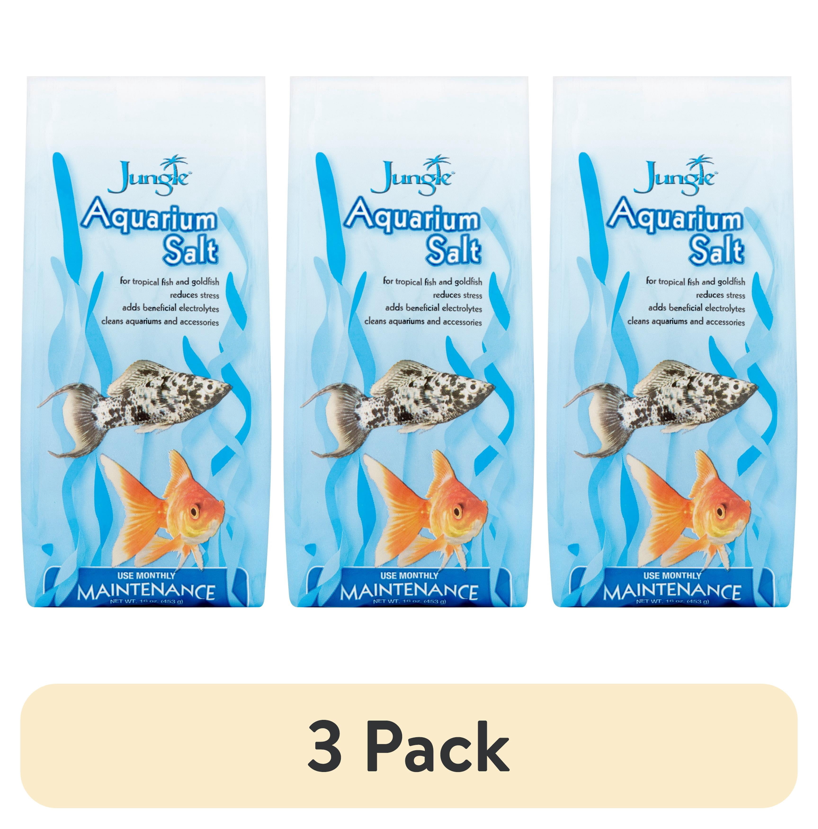 (3 pack) Jungle Aquarium Salt for Tropical Fish, and Goldfish 16 oz