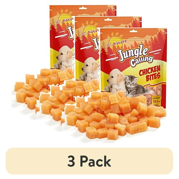 (3 pack) Jungle Calling Dogs Training Treats, Grain Free Soft Chewy Chicken Treats for Training Rewards,11 Ounce