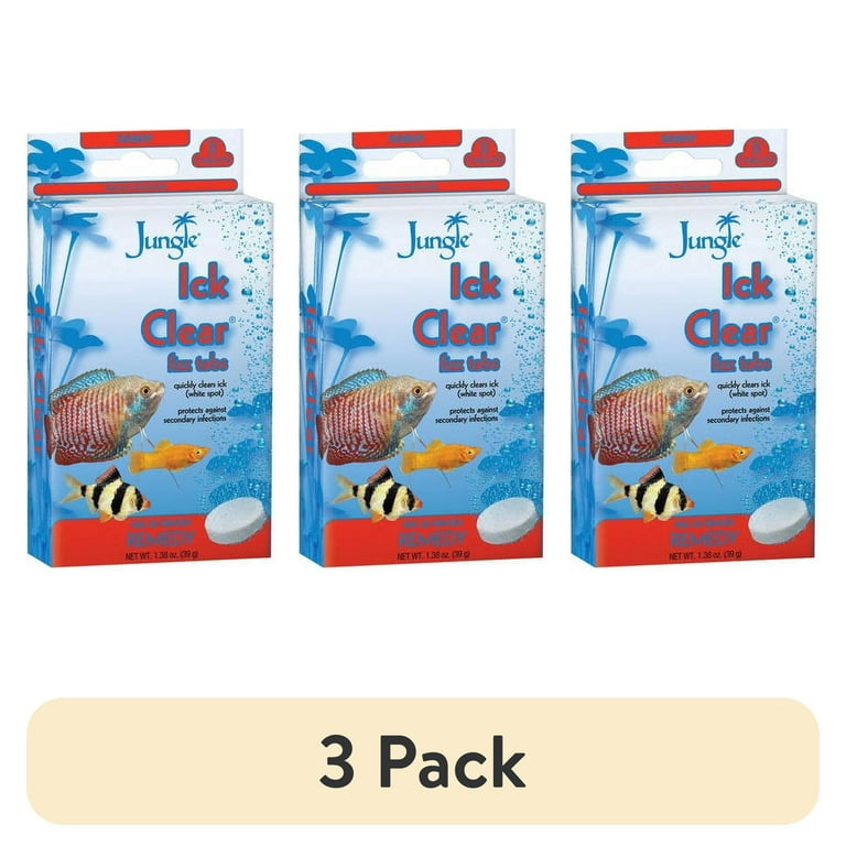 3 pack) Jungle Ick Clear Fizz Tablets for Cleaner Aquariums, 8 Ct