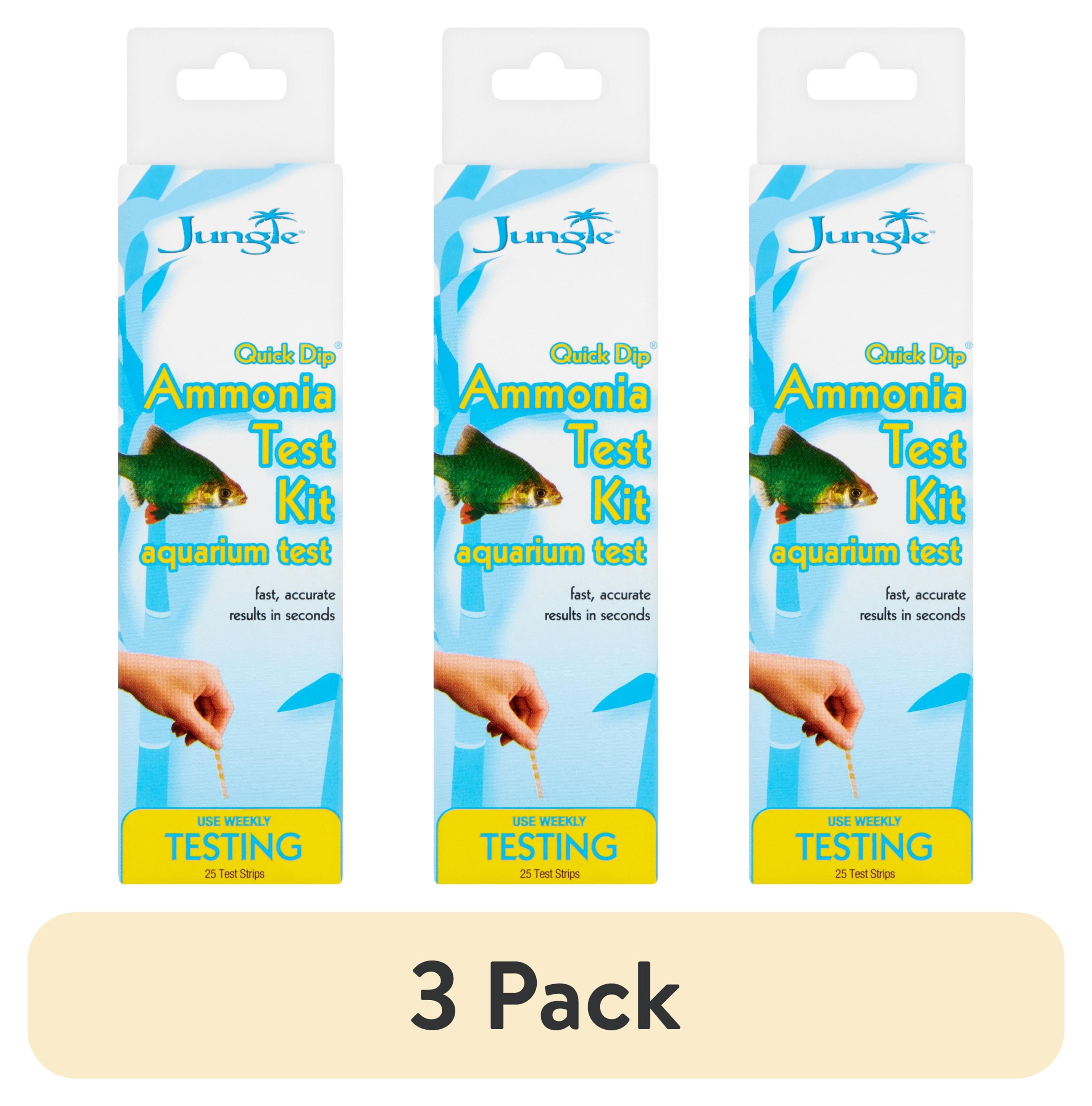 (3 pack) Jungle Quick Dip Ammonia Test Kit, Aquarium Test Strips, 25 Count