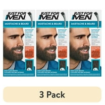 (3 pack) Just For Men Mustache and Beard Coloring for Gray Hair, M-46 Deep Dark Brown