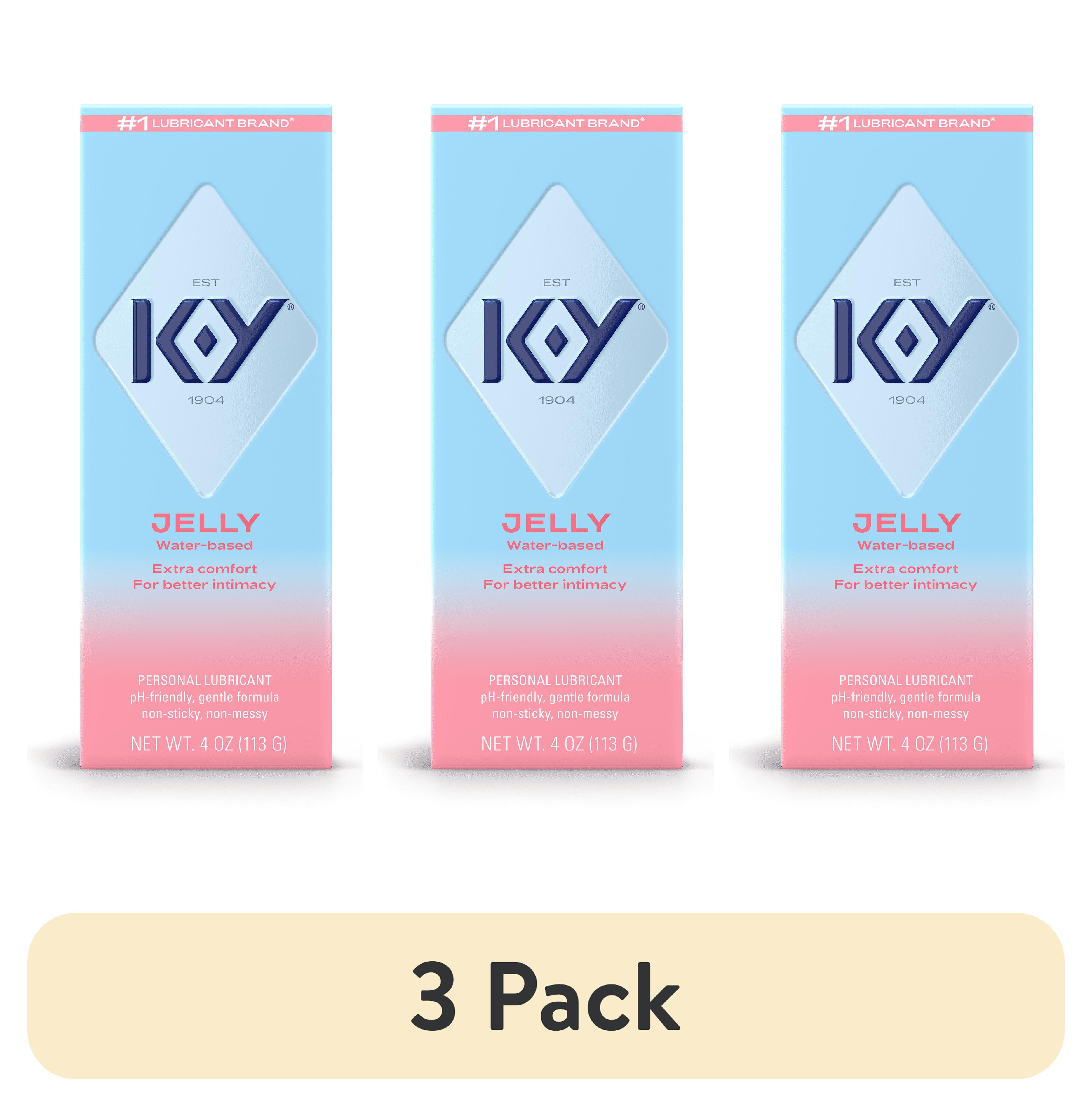 (3 pack) K-Y Jelly Personal Lubricant, Water Based Lube for Sexual  Wellness, 4 oz