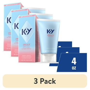 (3 pack) K-Y Jelly Personal Lubricant, Water Based Lube for Sexual Wellness, 4 Fl oz