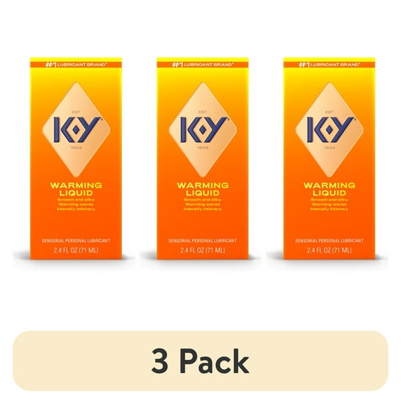 (3 pack) K-Y Warming Jelly Lube, Sensorial Personal Lubricant, Glycol Based Formula, Safe to Use with Latex Condoms, For Men, Women and Couples, 2.4 FL OZ