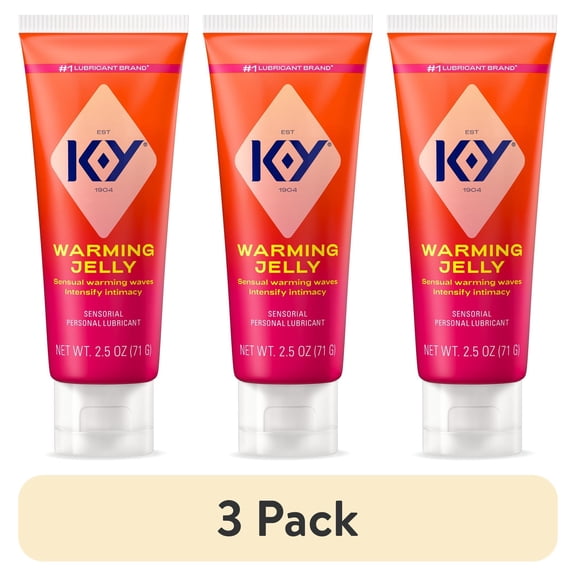(3 pack) K-Y Warming Jelly Lube, Sensorial Personal Lubricant, Glycol Based Formula, Safe to Use with Latex Condoms, For Men, Women and Couples, 2.5 FL OZ