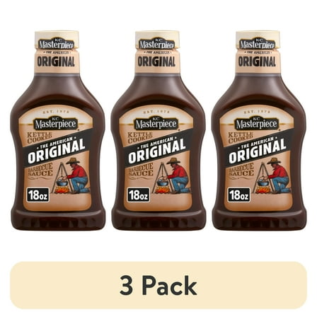 (3 pack) KC Masterpiece Original Barbecue Sauce, 18 fl oz Bottle