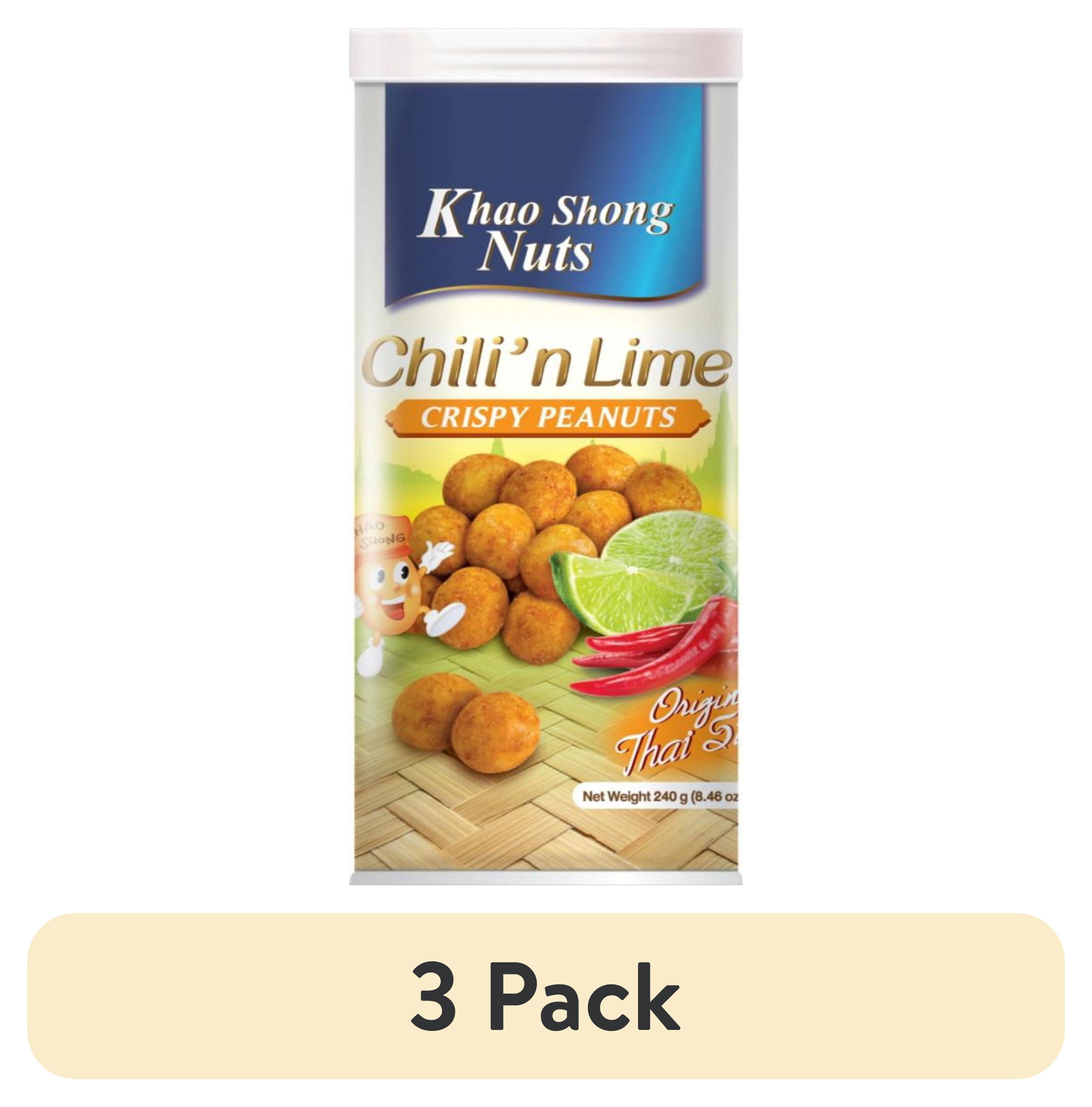 (3 pack) Khao Shong Chili N Lime Crispy Peanuts, 8.46 oz