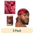 thumbnail image 1 of (3 pack) KISS COLORS & CARE Power Wave Velvet Durag, Burgundy, 1 of 13