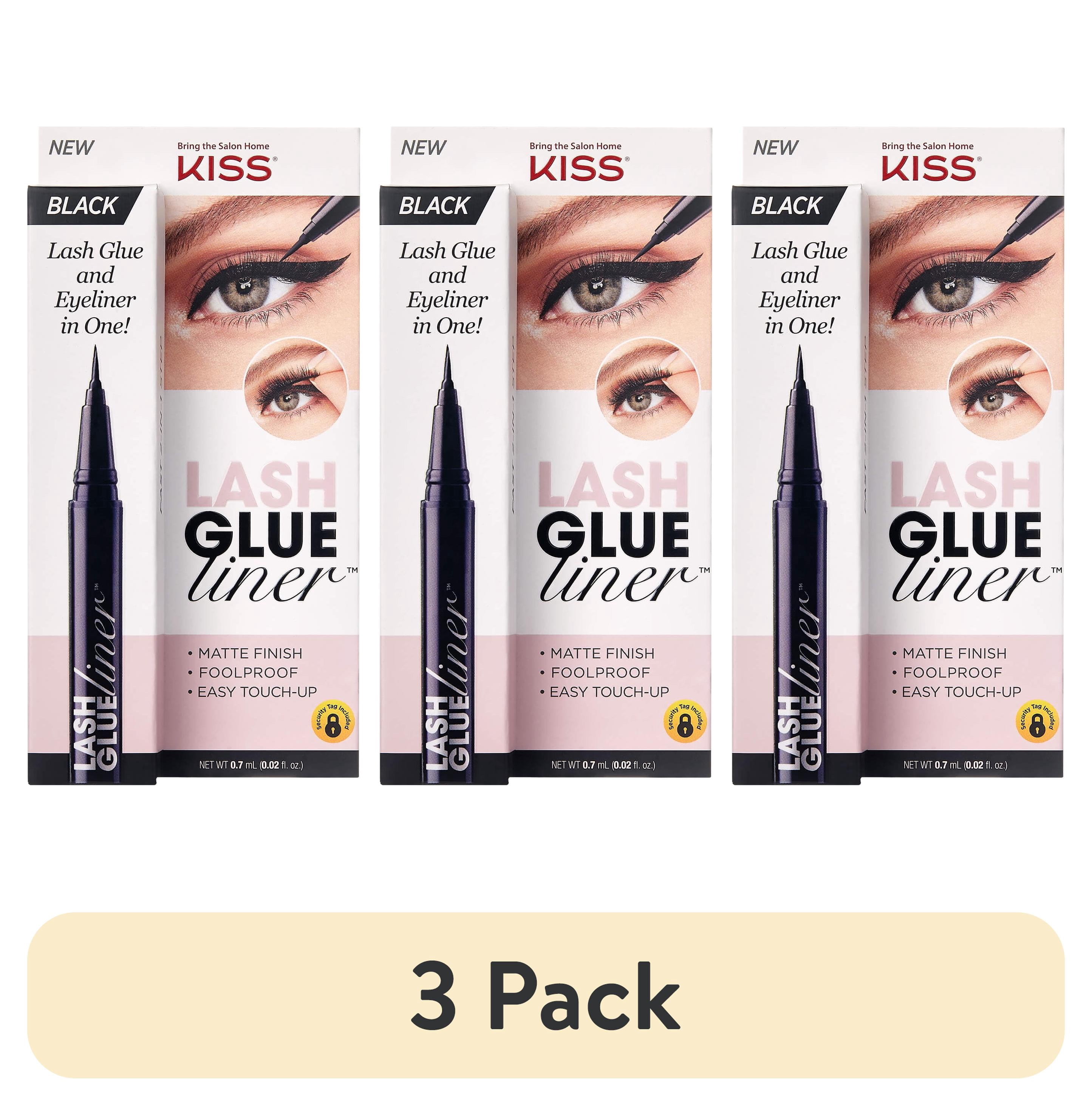 (3 pack) KISS Eyelash Glue Liner - Black Matte Finish