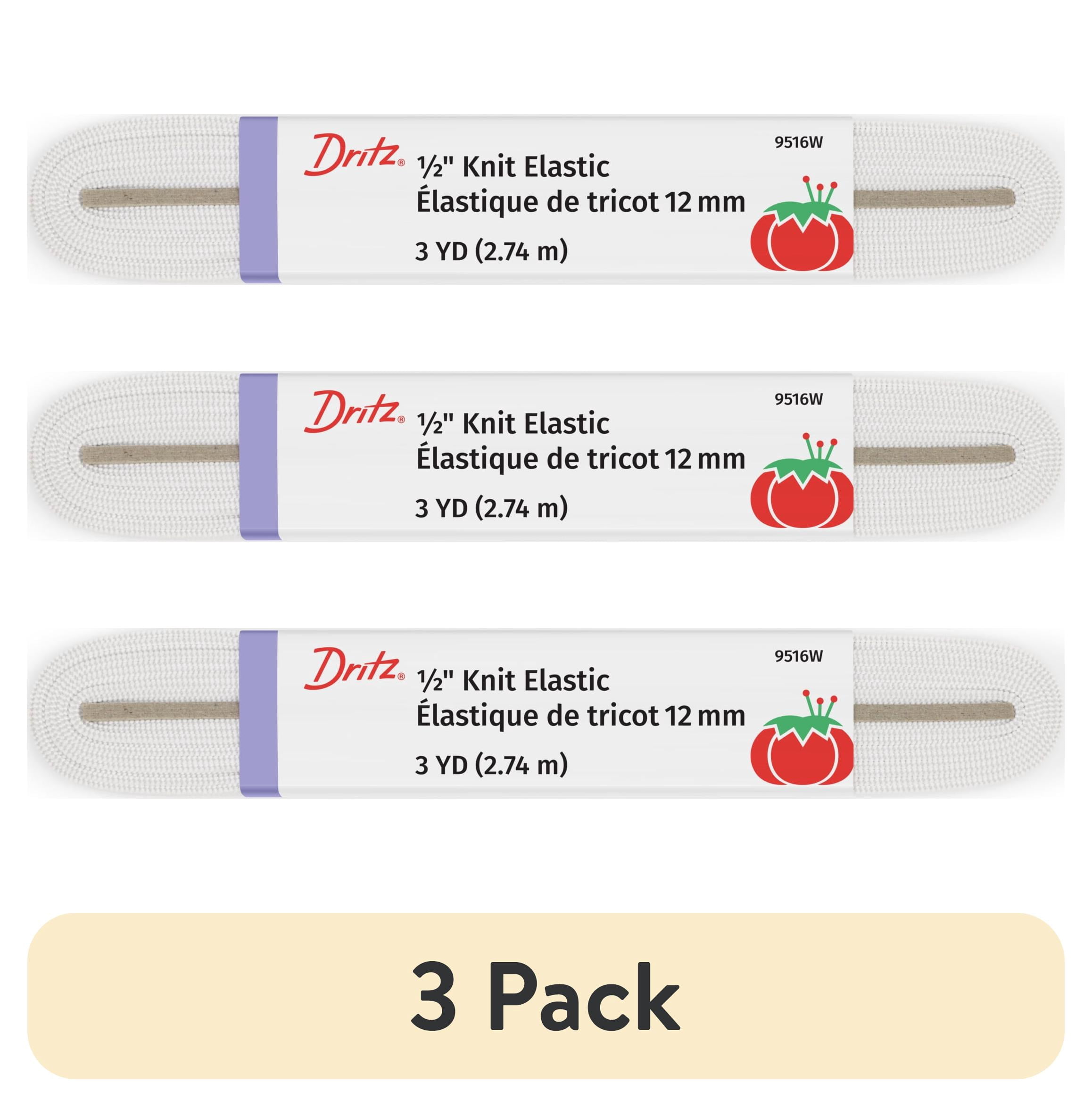(3 pack) Dritz 1/2" Sewing & Crafting Knit Elastic White 3 Yards