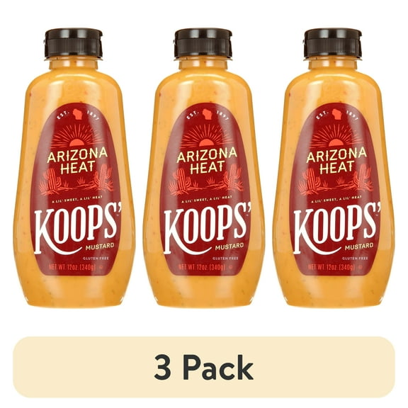 (3 pack) KOOPS' Mustard, Arizona Heat Mustard, 12 oz