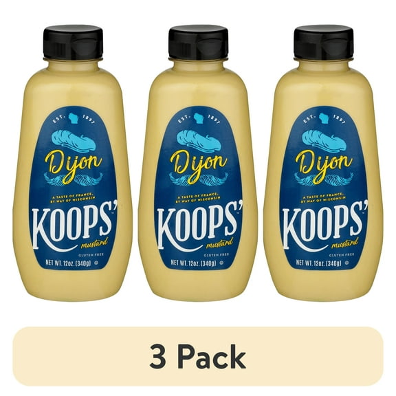 (3 pack) Koops' Mustard Dijon Mustard, 12 oz