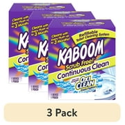 3 pack Kaboom Scrub Free! Continuous Clean Toilet Cleaning 1CT System