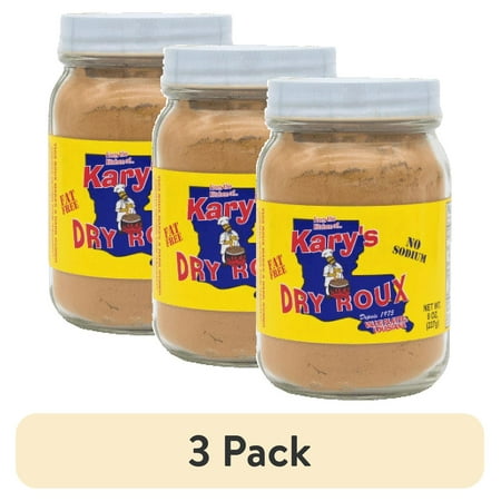 (3 pack) Kary's No Fat No Sodium Dry Roux, 8 oz. Jar