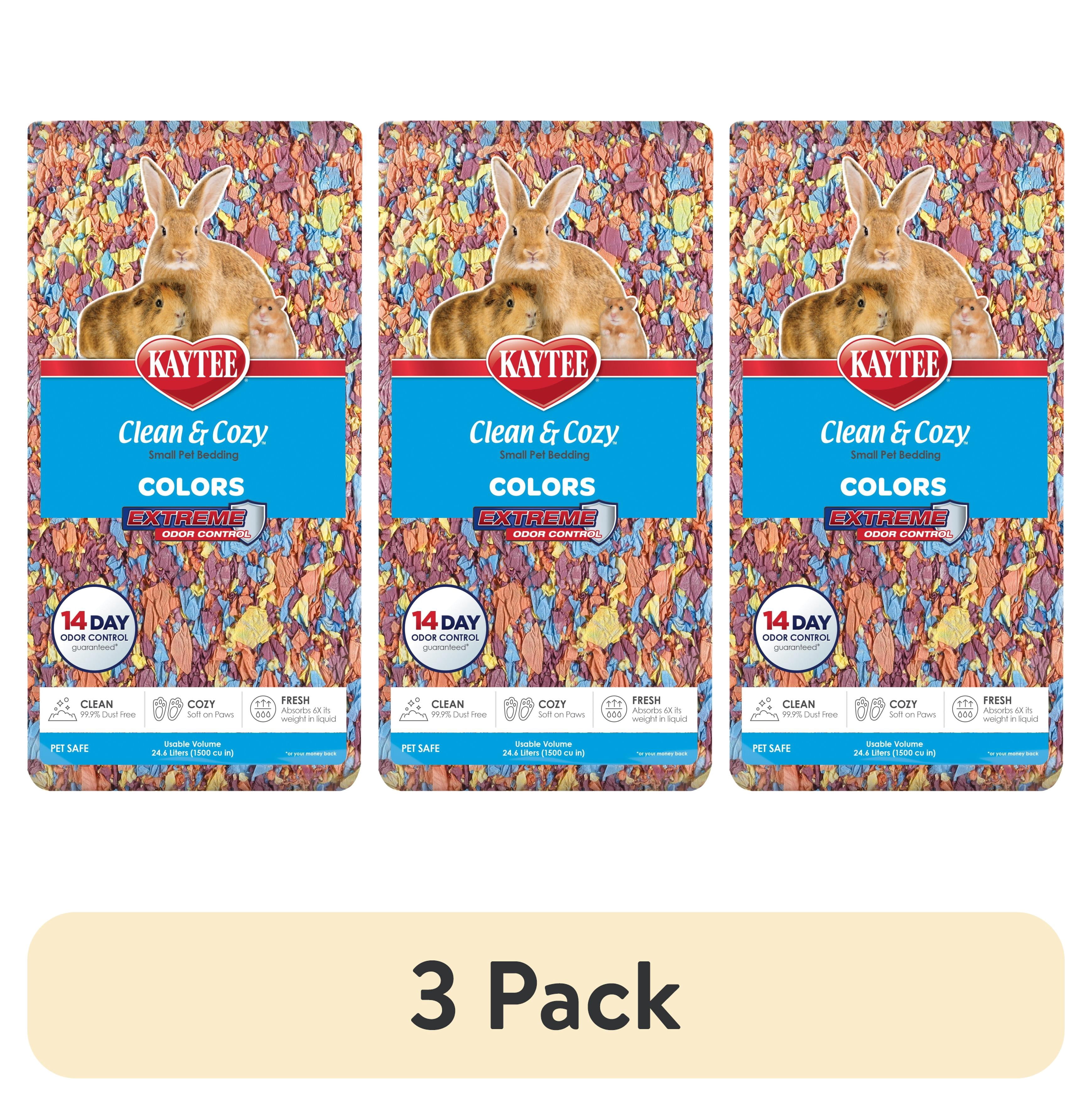 (3 pack) Kaytee Clean & Cozy Colors Bedding, Kaleidoscope, 24.6 Liters