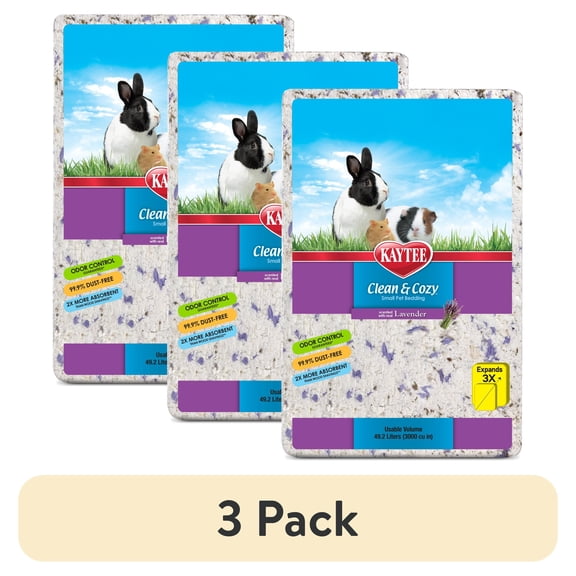 (3 pack) Kaytee Clean & Cozy Paper Bedding with Lavender 49.2 Liters