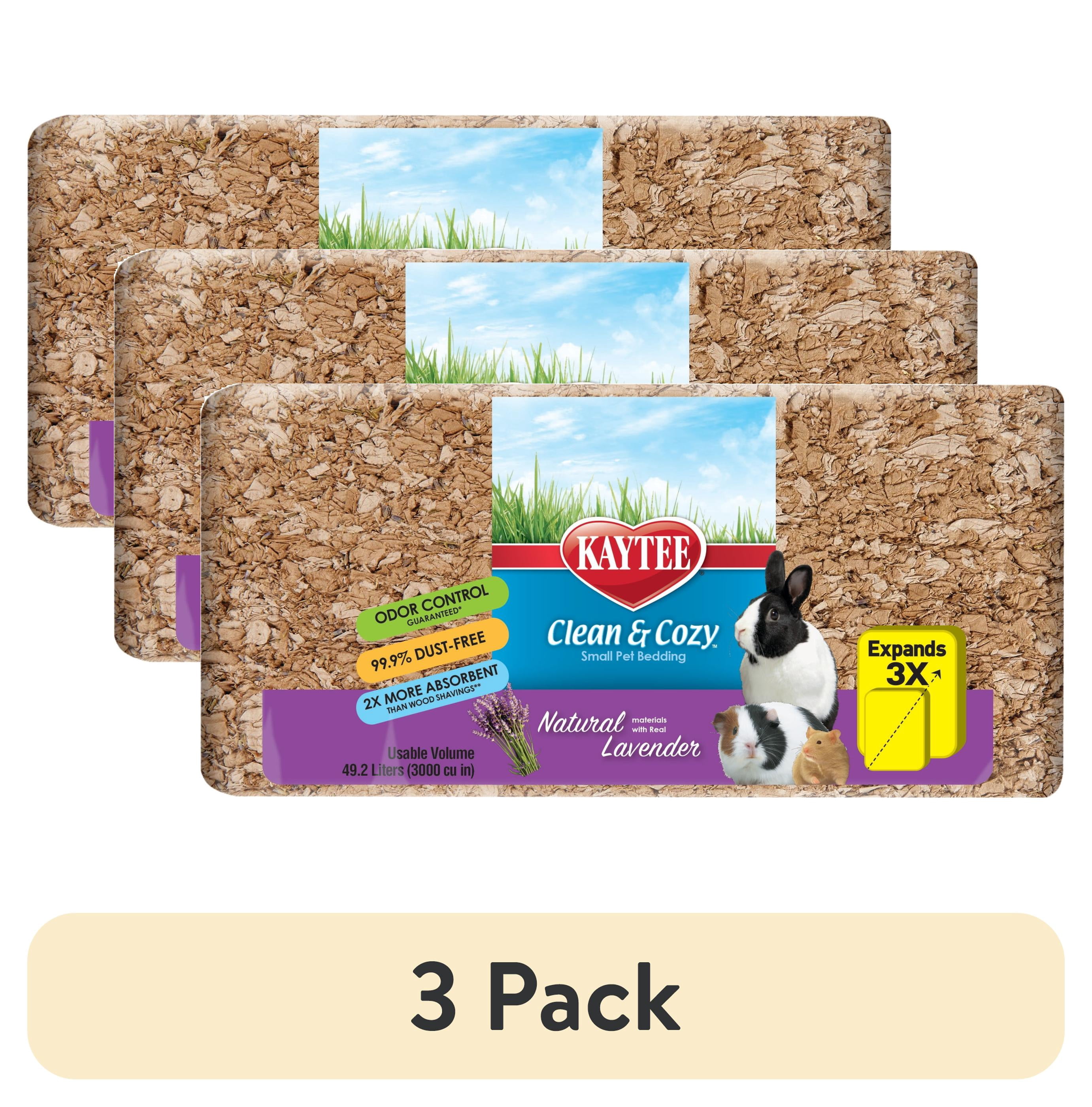 (3 pack) Kaytee Clean & Cozy Natural Bedding with Lavender for Rabbits, Hamsters & More, 49.2L