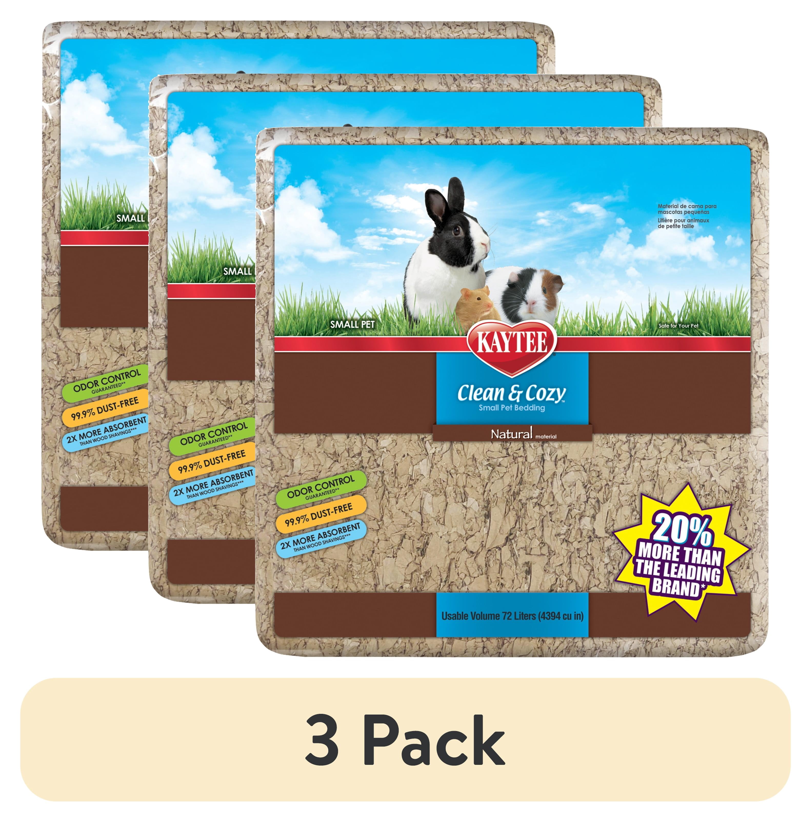 (3 pack) Kaytee Clean & Cozy Natural Small Animal Pet Bedding 72 Liters