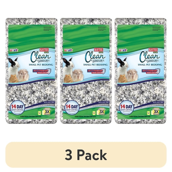 (3 pack) Kaytee Forti-Diet Clean Comfort Bedding, Extreme Odor Control Small Animal Bedding, 24.6L