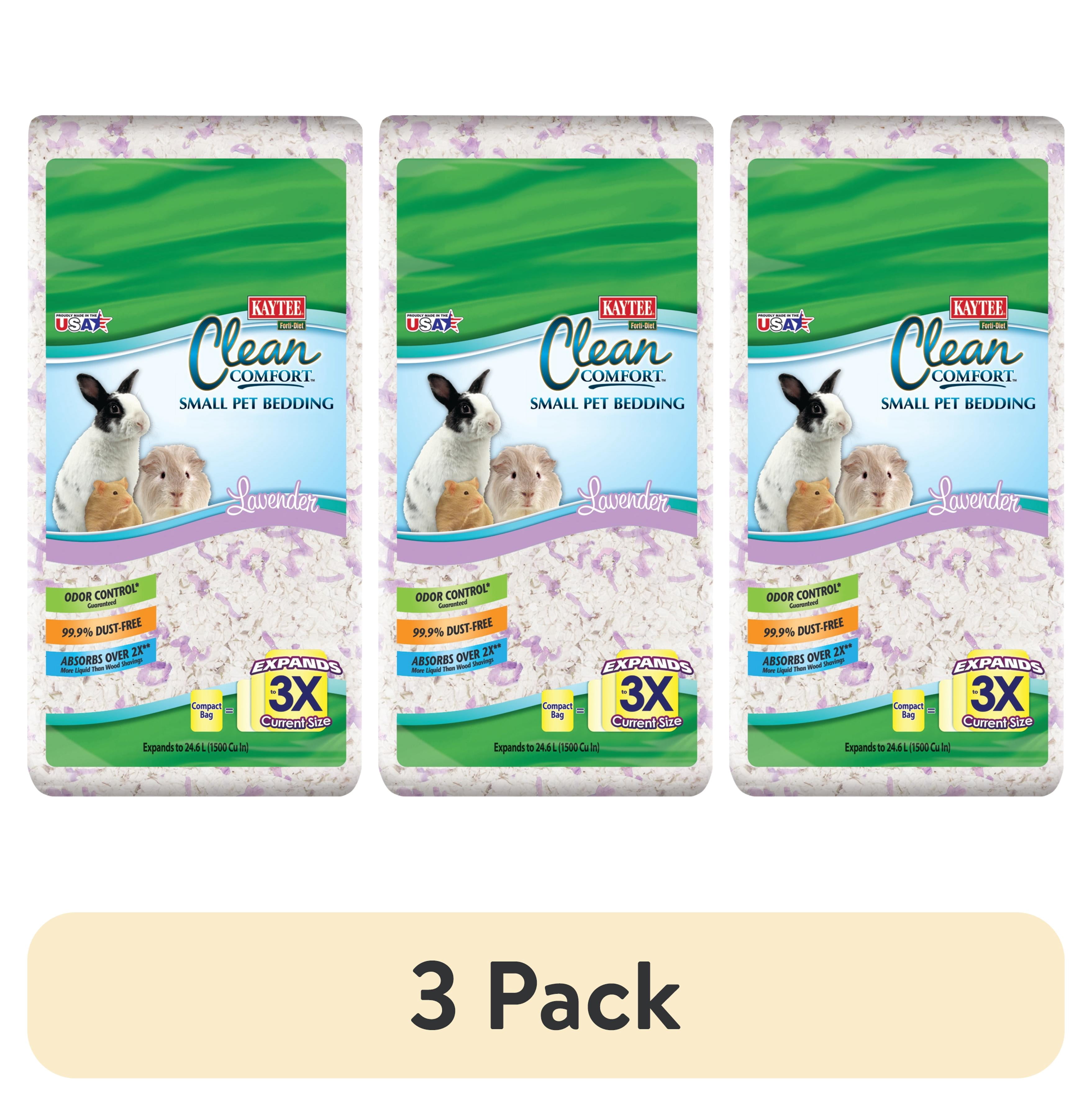 (3 pack) Kaytee Forti-Diet Clean Comfort Small Animal Bedding, for Guinea Pigs, Rabbits, Hamsters  Lavender 24.6L
