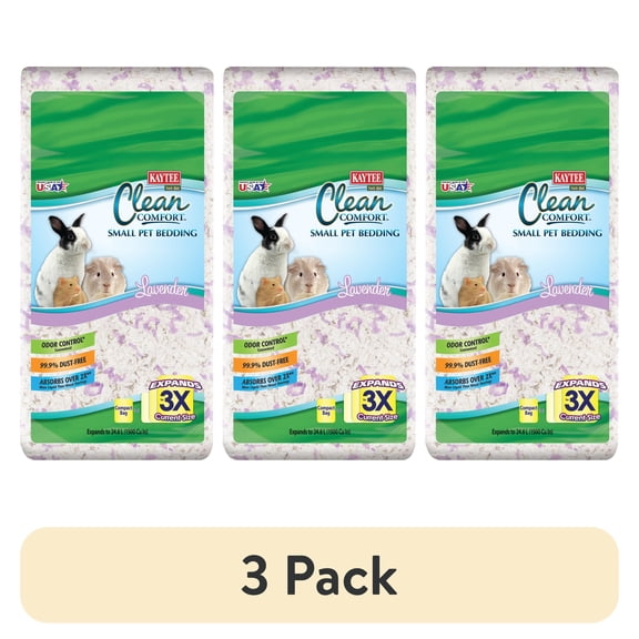 (3 pack) Kaytee Forti-Diet Clean Comfort Small Animal Bedding, Lavender 24.6L