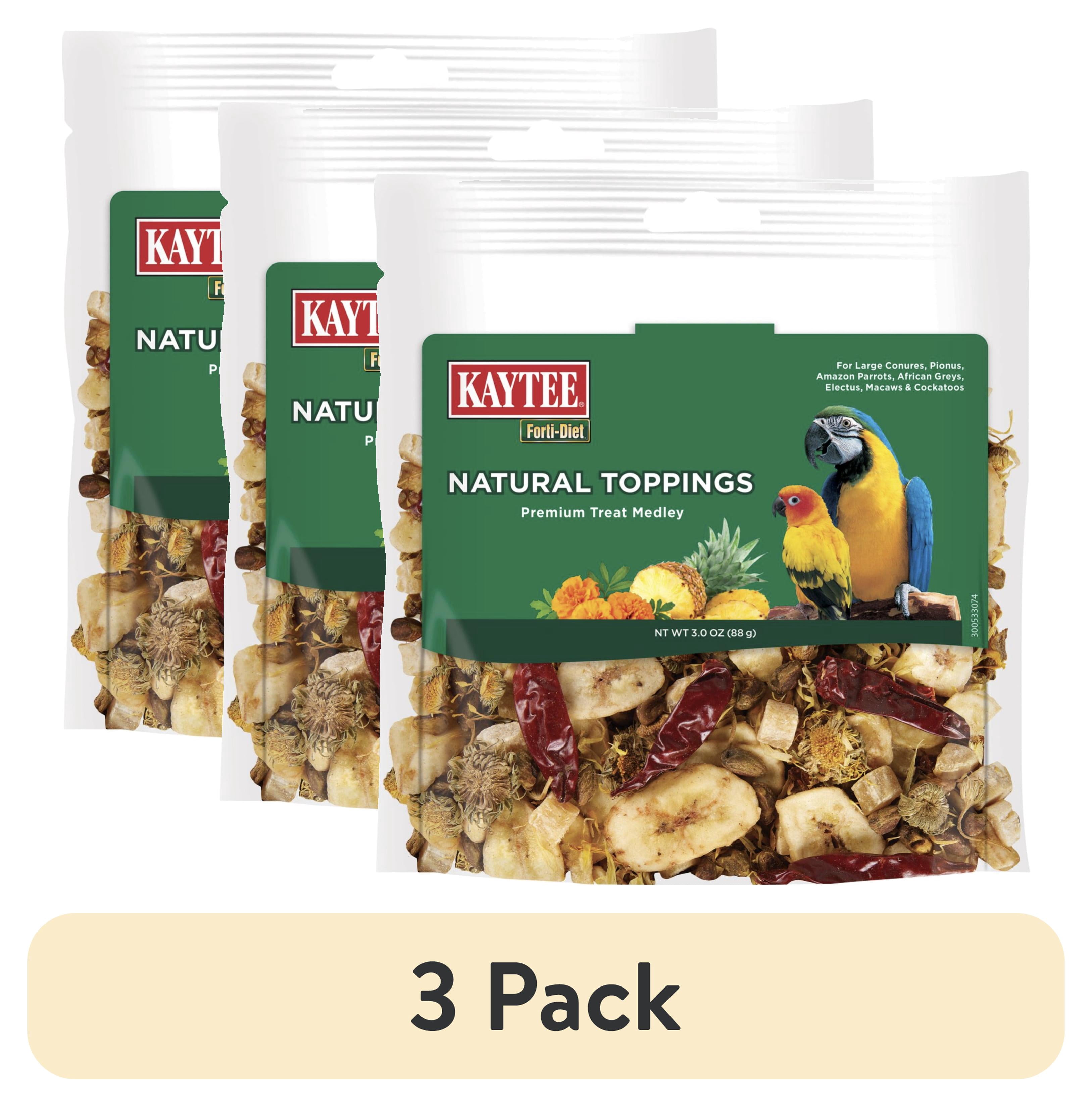 (3 pack) Kaytee Forti-Diet Natural Pet Bird Treat Snack Medium/Large 3 oz.