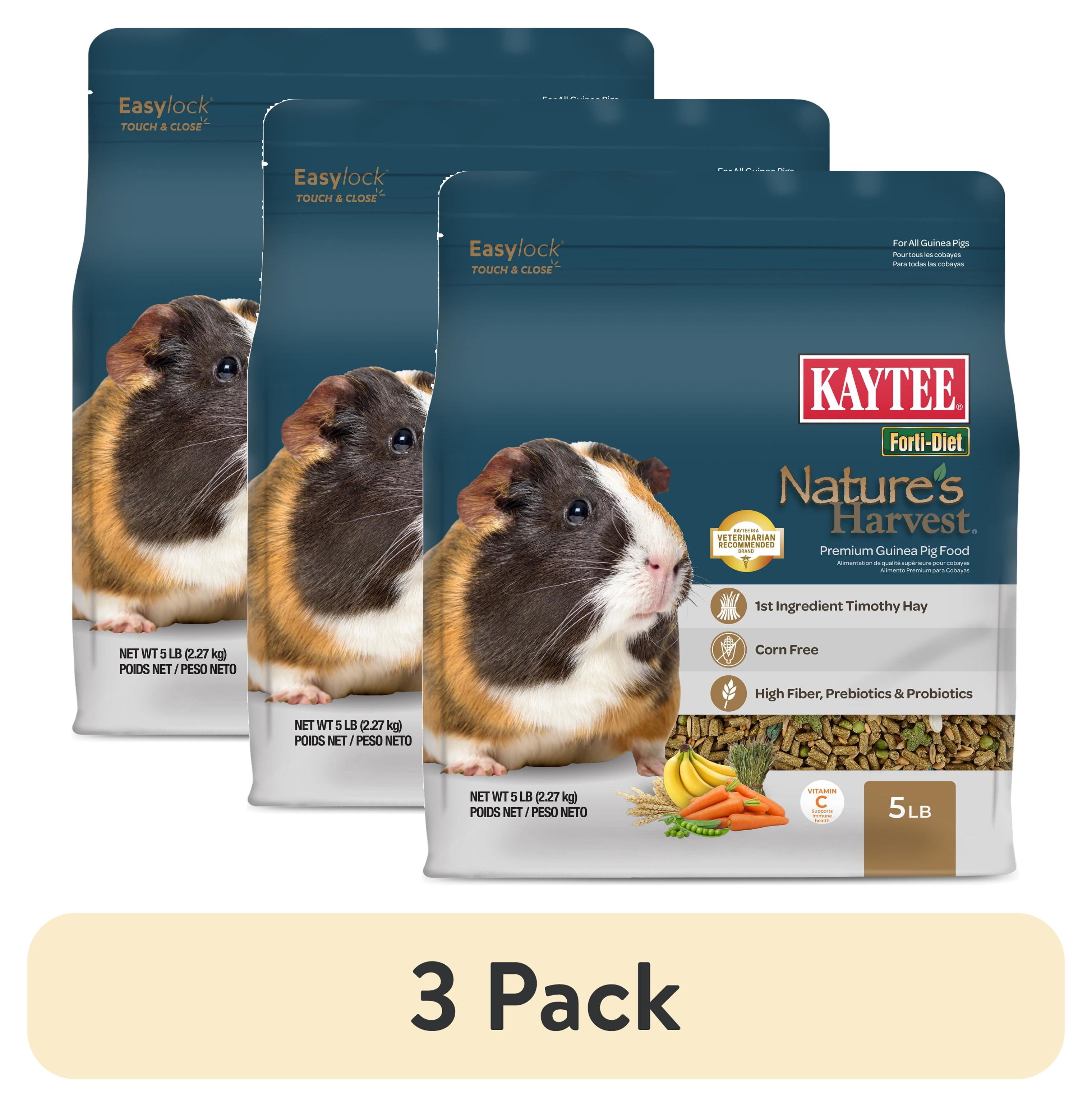 (3 pack) Kaytee Forti-Diet Nature's Harvest Guinea Pig Food, 5 Pounds