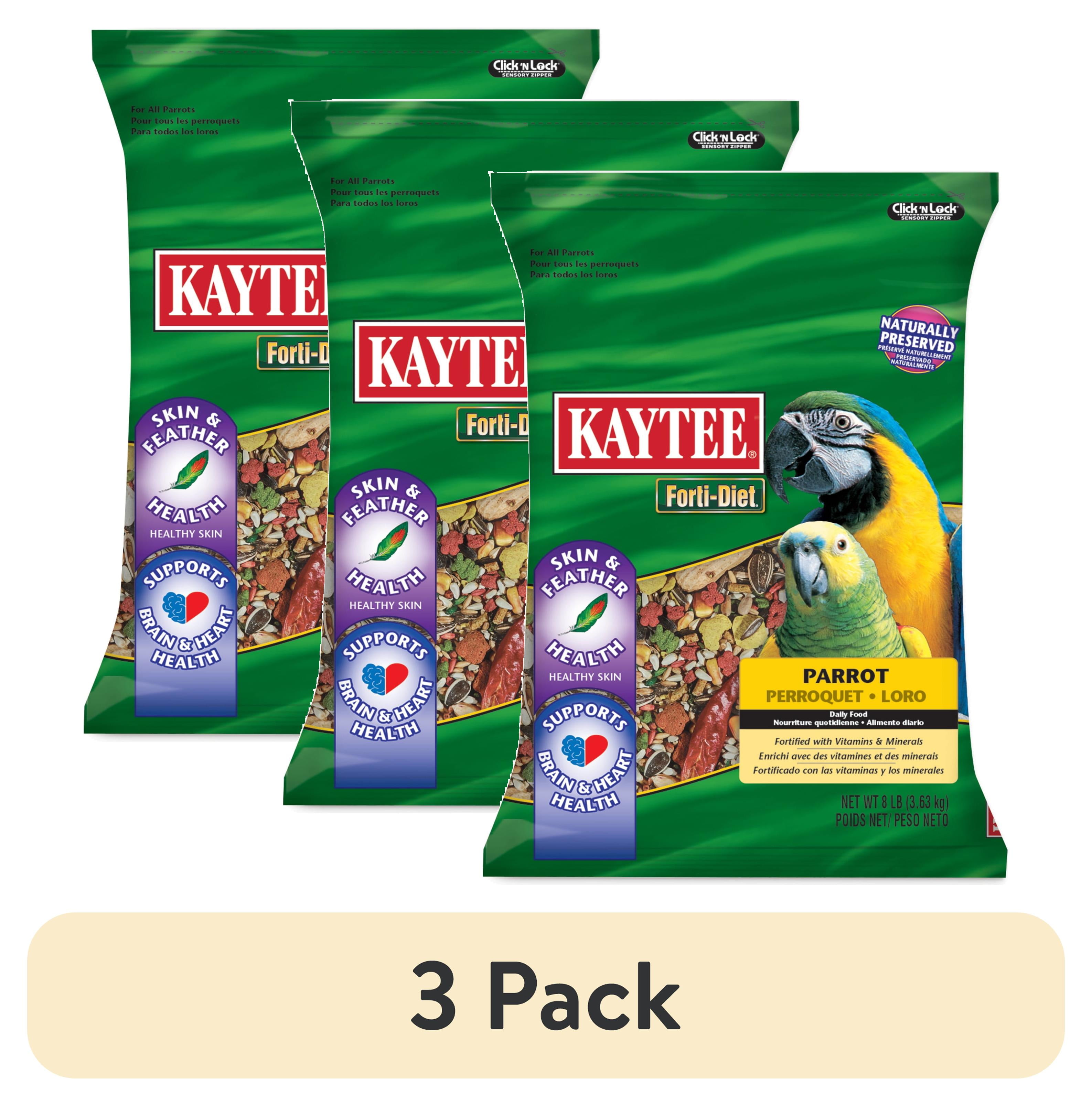 (3 pack) Kaytee Forti-Diet Parrot Food, 8 Pounds