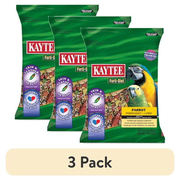 (3 pack) Kaytee Forti-Diet Parrot Food, 8 Pounds