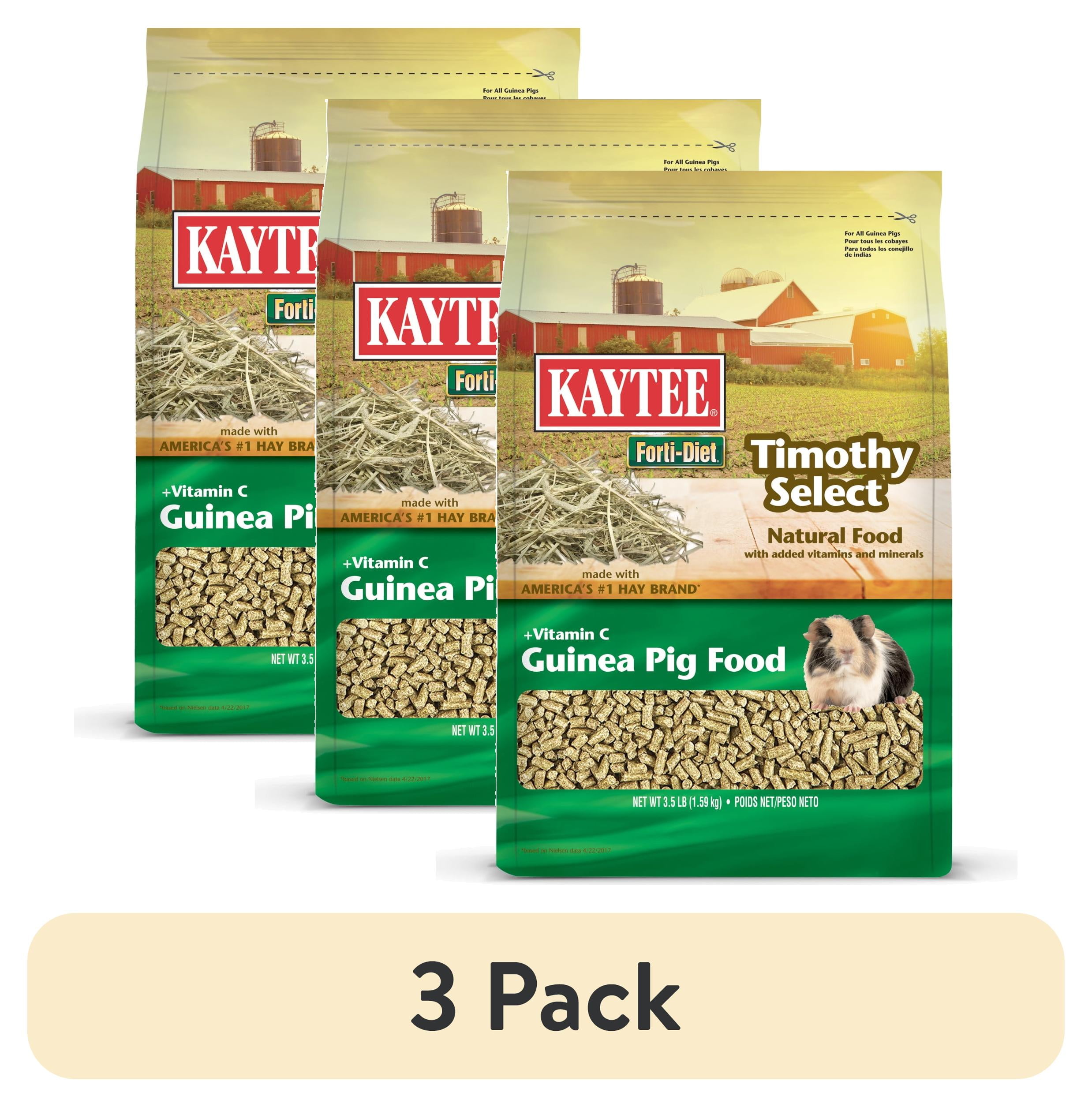 (3 pack) Kaytee Forti Diet Timothy Select Guinea Pig Food 3.5 Pounds