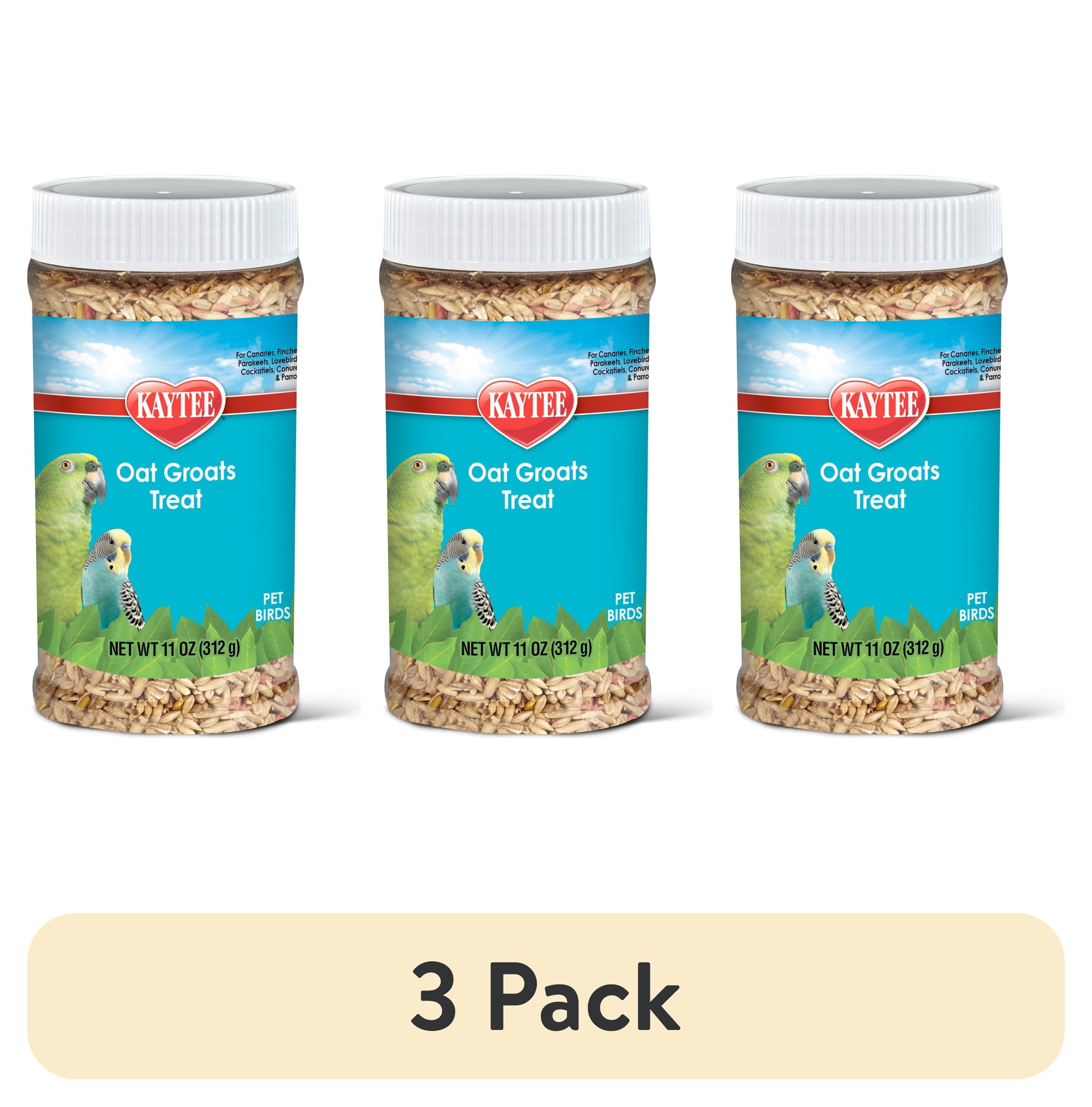 (3 pack) Kaytee Oat Groats Treat Jar for Pet Birds, 11 Ounces