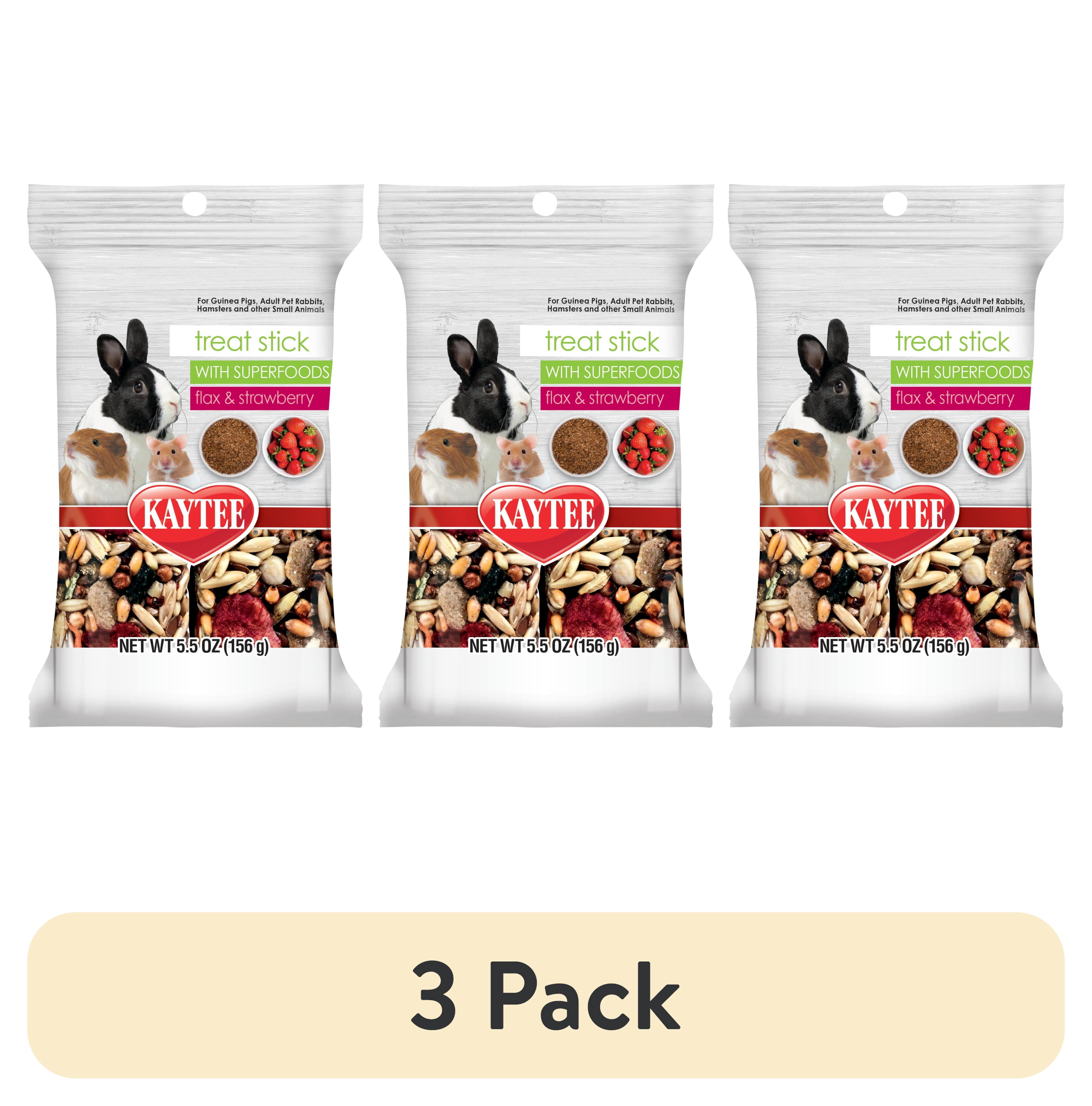 (3 pack) Kaytee Treat Stick with Superfoods, Flax & Strawberry, for Small Animals, 5.5 Ounces