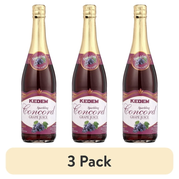 (3 pack) Kedem Concord Sparkling Grape Juice, 25.4floz