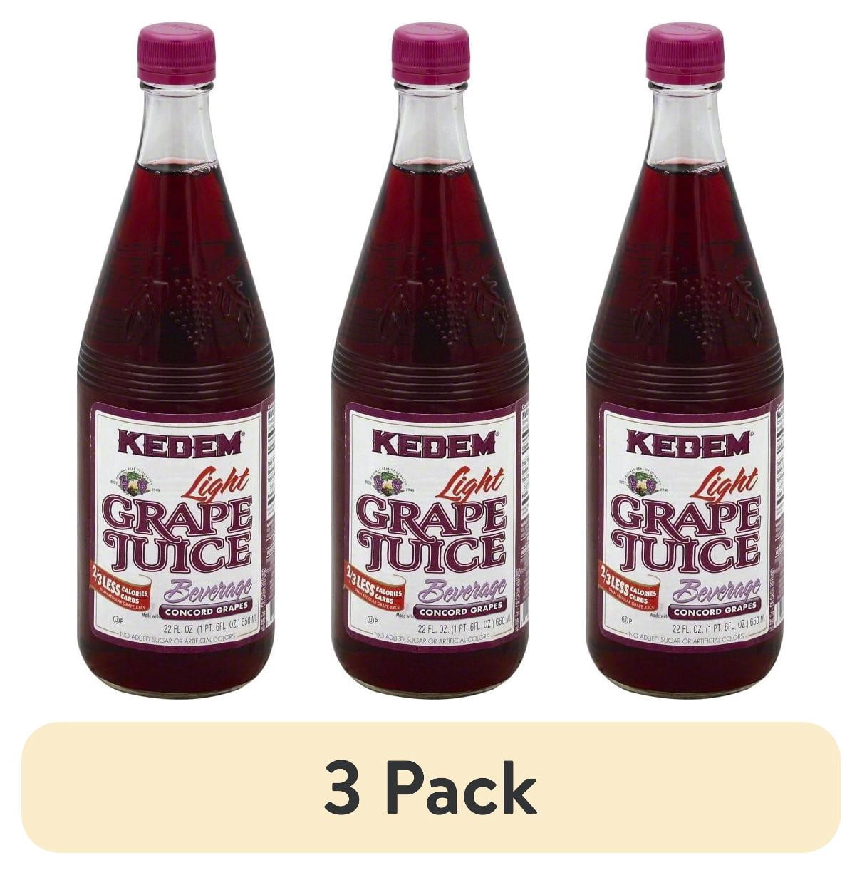 (3 pack) Kedem Light Concord Grape Juice, 22 Oz