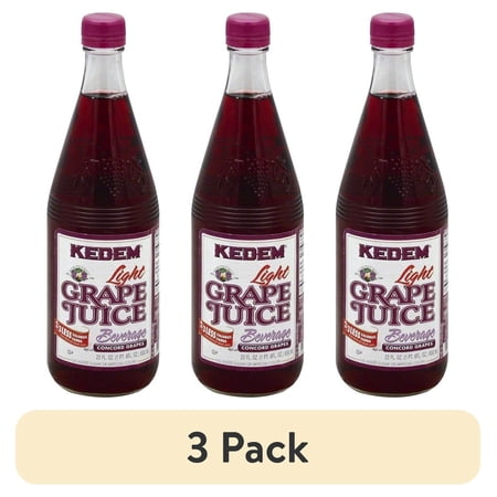 (3 pack) Kedem Light Concord Grape Juice, 22 Oz