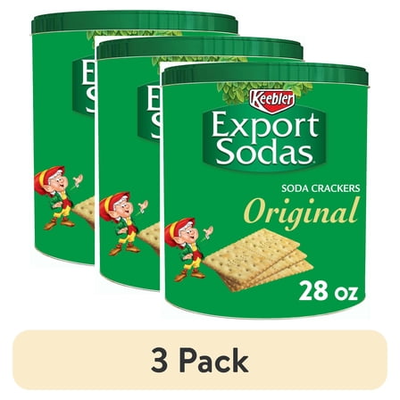 (3 pack) Keebler Export Sodas Original Soda Crackers, Soup Crackers, 28 oz