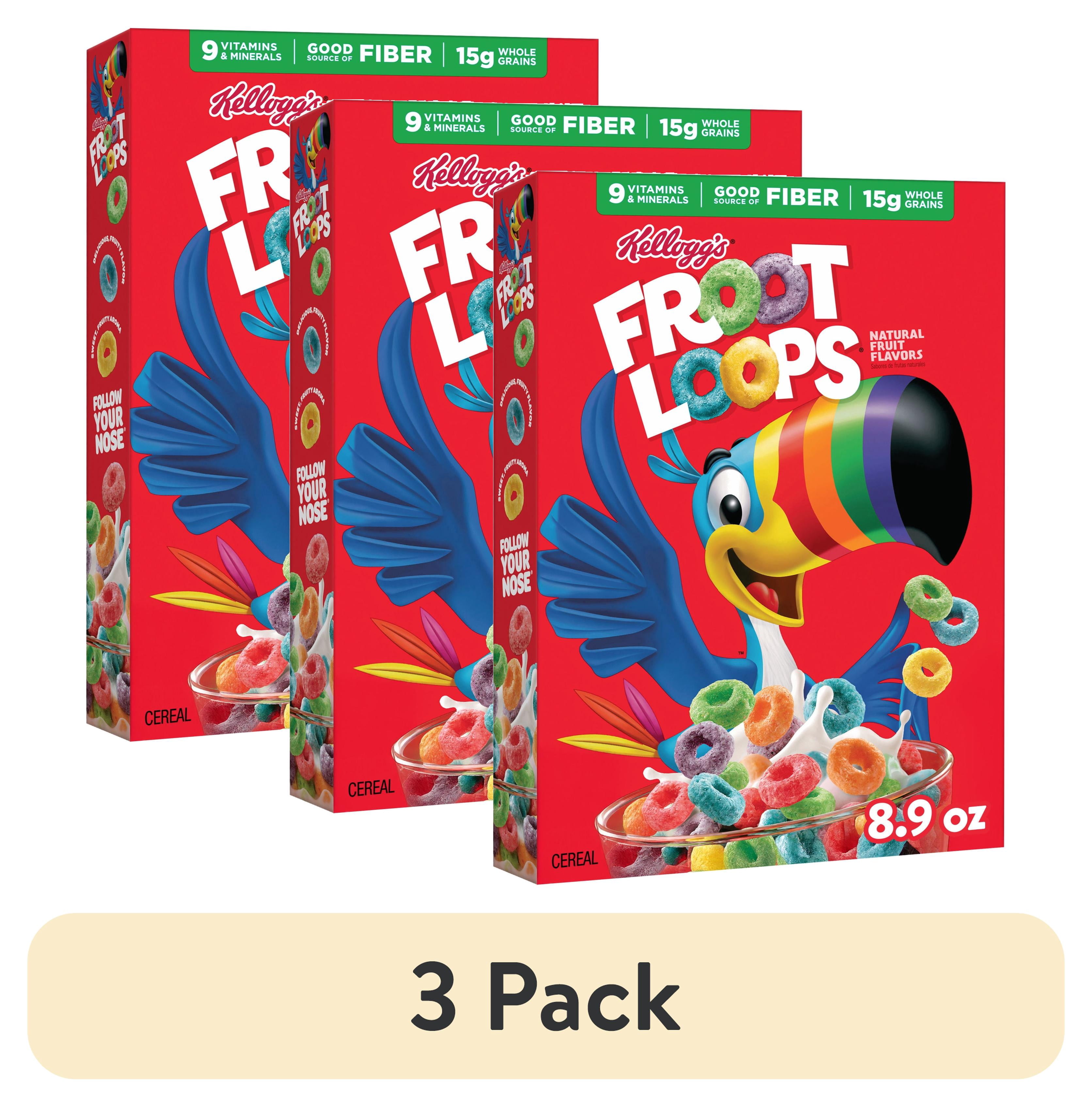 (3 pack) Kellogg's Froot Loops Original Breakfast Cereal, Good Source ...