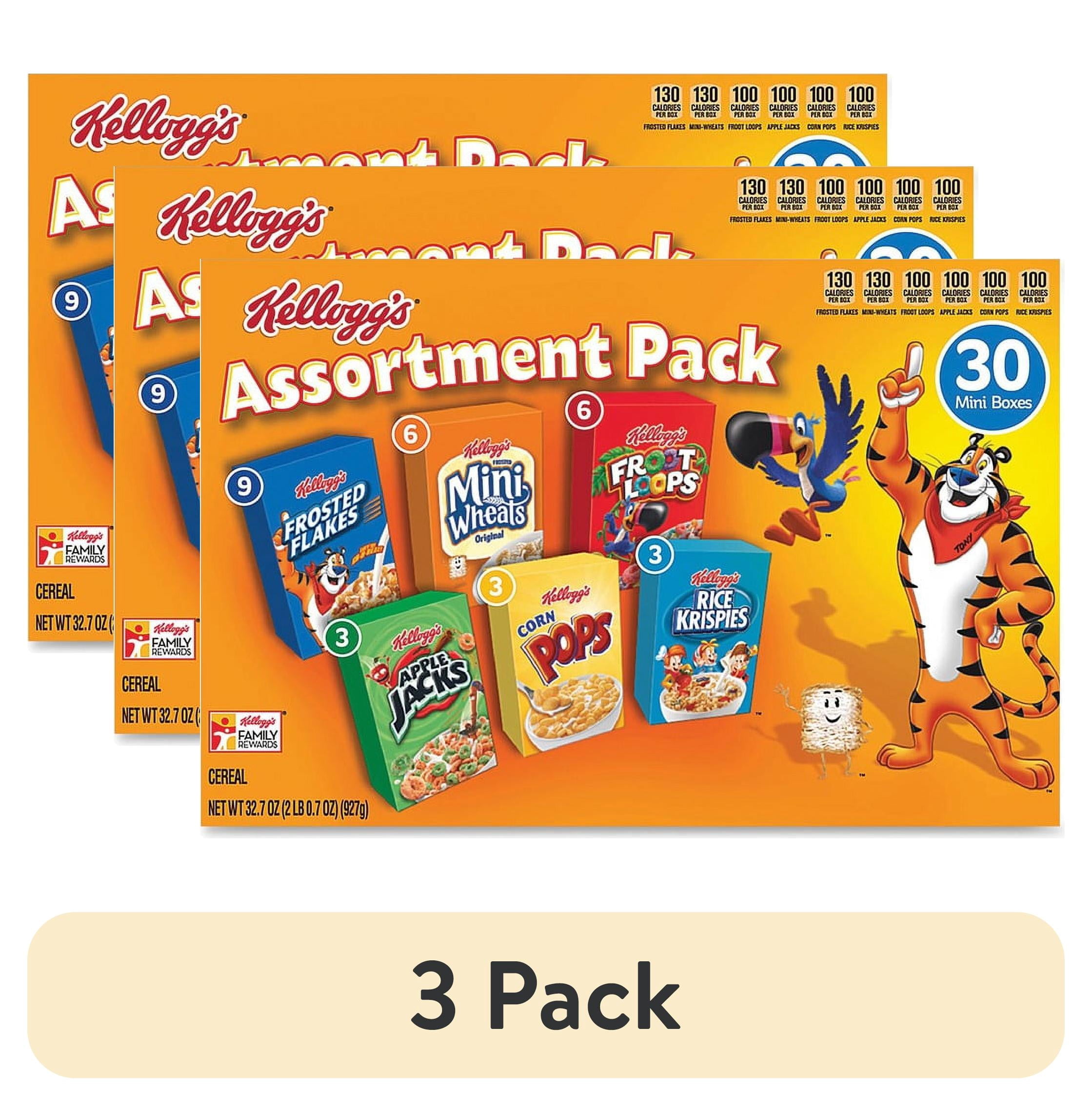 3 pack) Kellogg's Jumbo Assortment Pack (32.7 Ounce, 30 Count