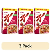 (3 pack) Kellogg's Special K Breakfast Cereal, Fiber Cereal, Family Breakfast, Family Size, Red Berries, 15.6oz Box (1 Box)