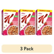 (3 pack) Kellogg's Special K Breakfast Cereal, Fiber Cereal, Family Breakfast, Family Size, Strawberries and Creme, 18.2oz Box (1 Box)