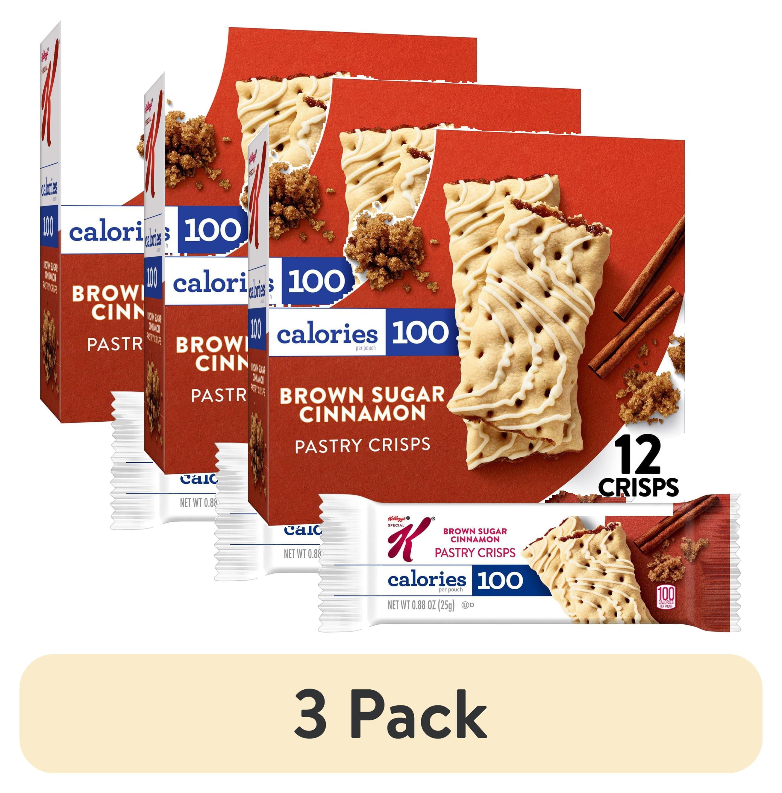 (3 pack) Special K Bar Brown Sugar Cinnamon Chewy Pastry Crisps, Ready-to-Eat, 100 Calorie Snacks, 5.28 oz, 12 Count