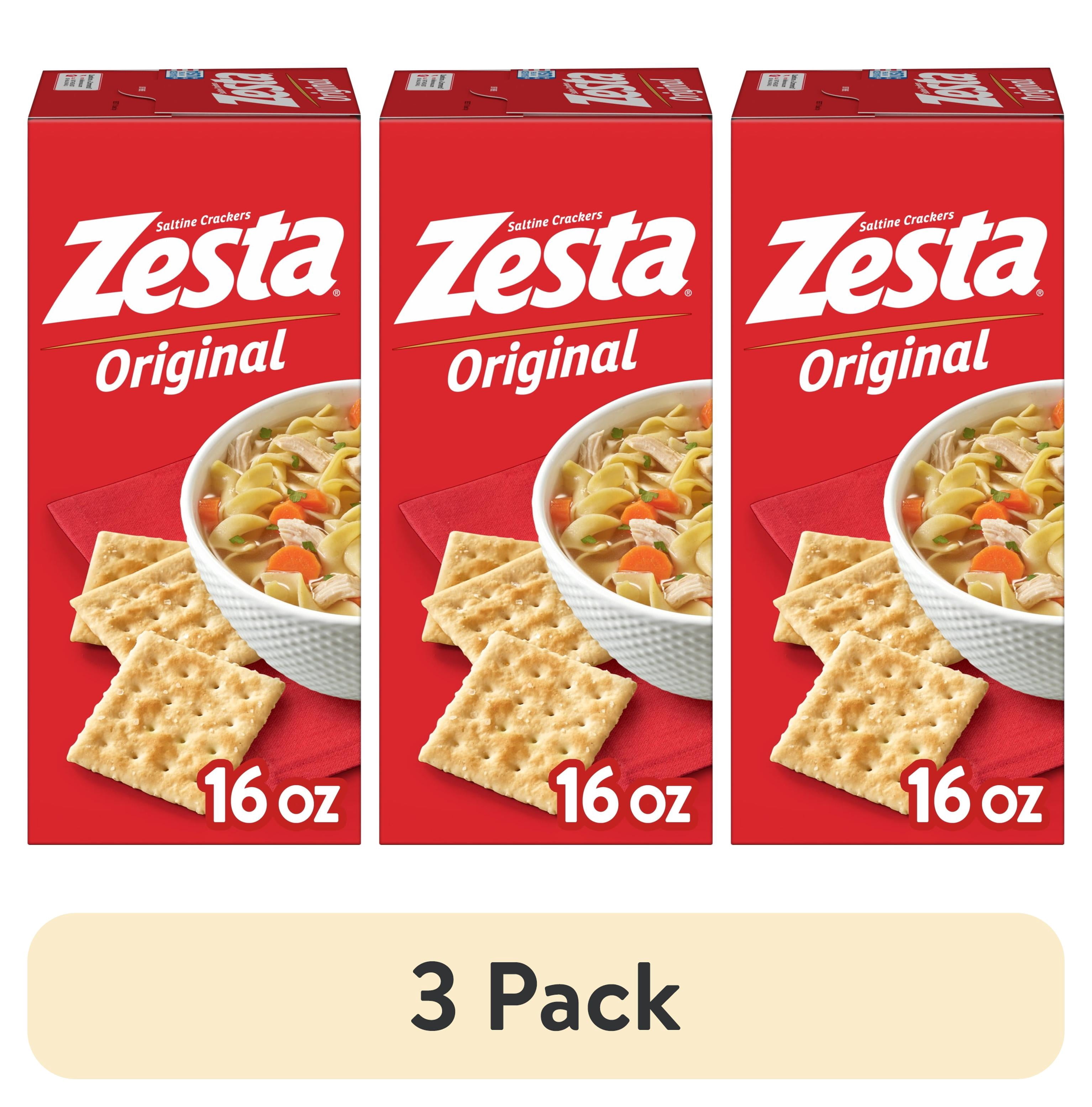 (3 pack) Zesta Original Saltine Crackers, Soup Crackers, 16 oz